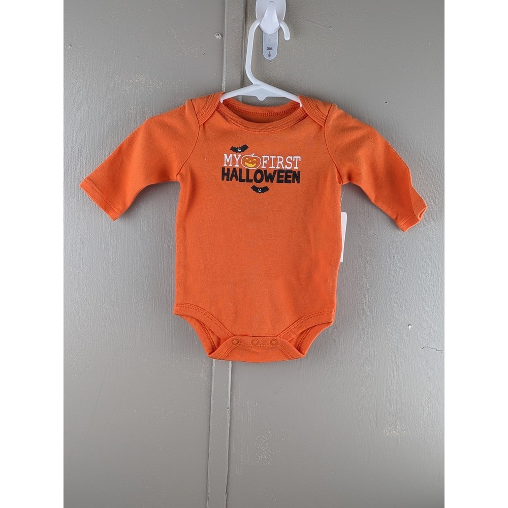 Small Wonders Orange My First Halloween Long Sleeve Bodysuit Newborn